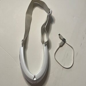 White Personal Neck Massager with USB Cable